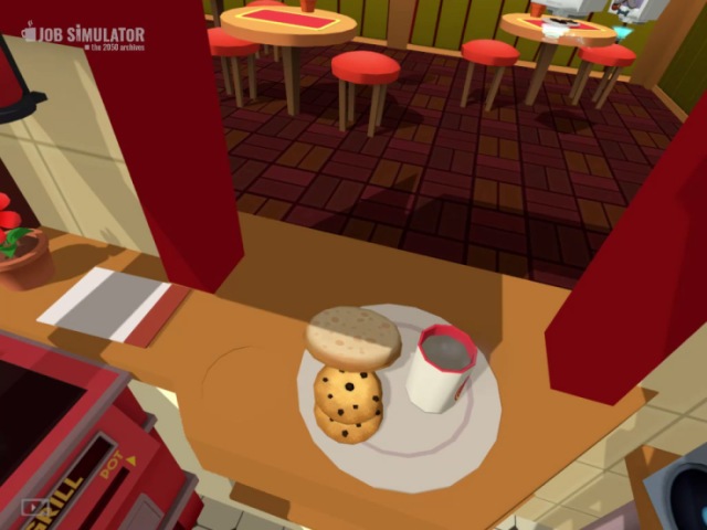 HTC Vive Job Simulator... who wants some cookie and a cup of dirty water?